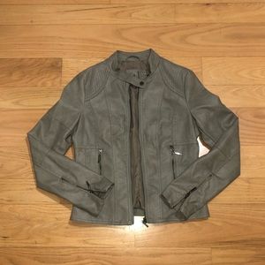 Max jeans sage green Moto leather jacket